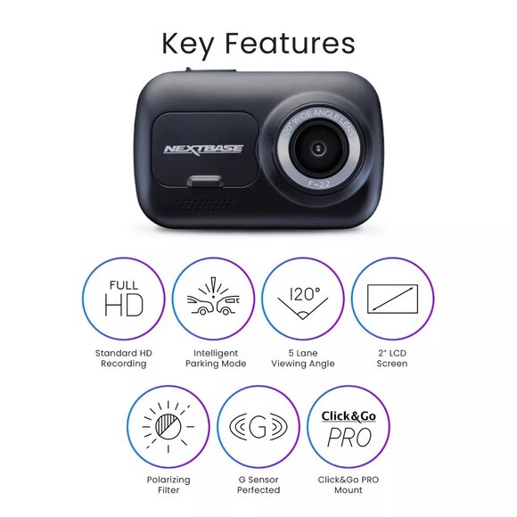Nextbase DVR122 Compact Dash Cam in Black 122-720p HD 30 FPS HD IPS Screen - Picture 4 of 7
